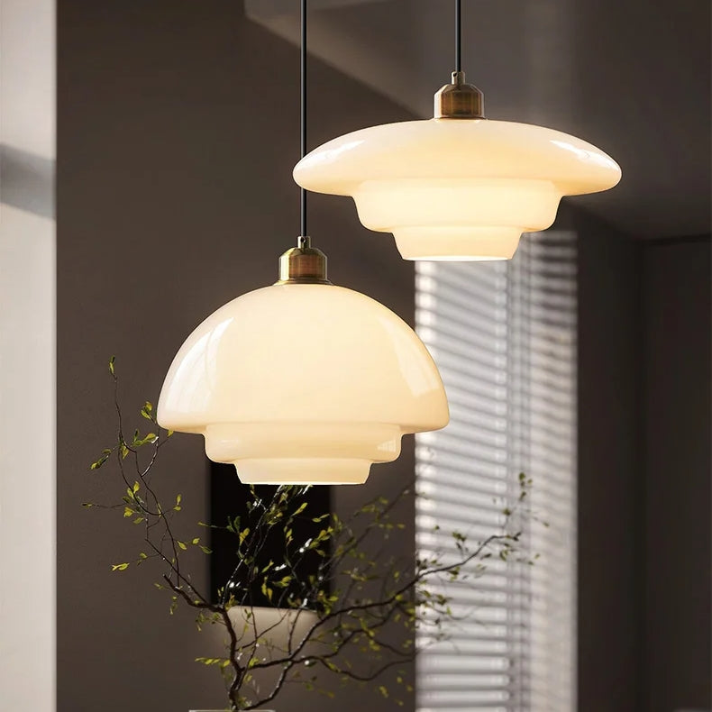 Mid Century White Pendant Light