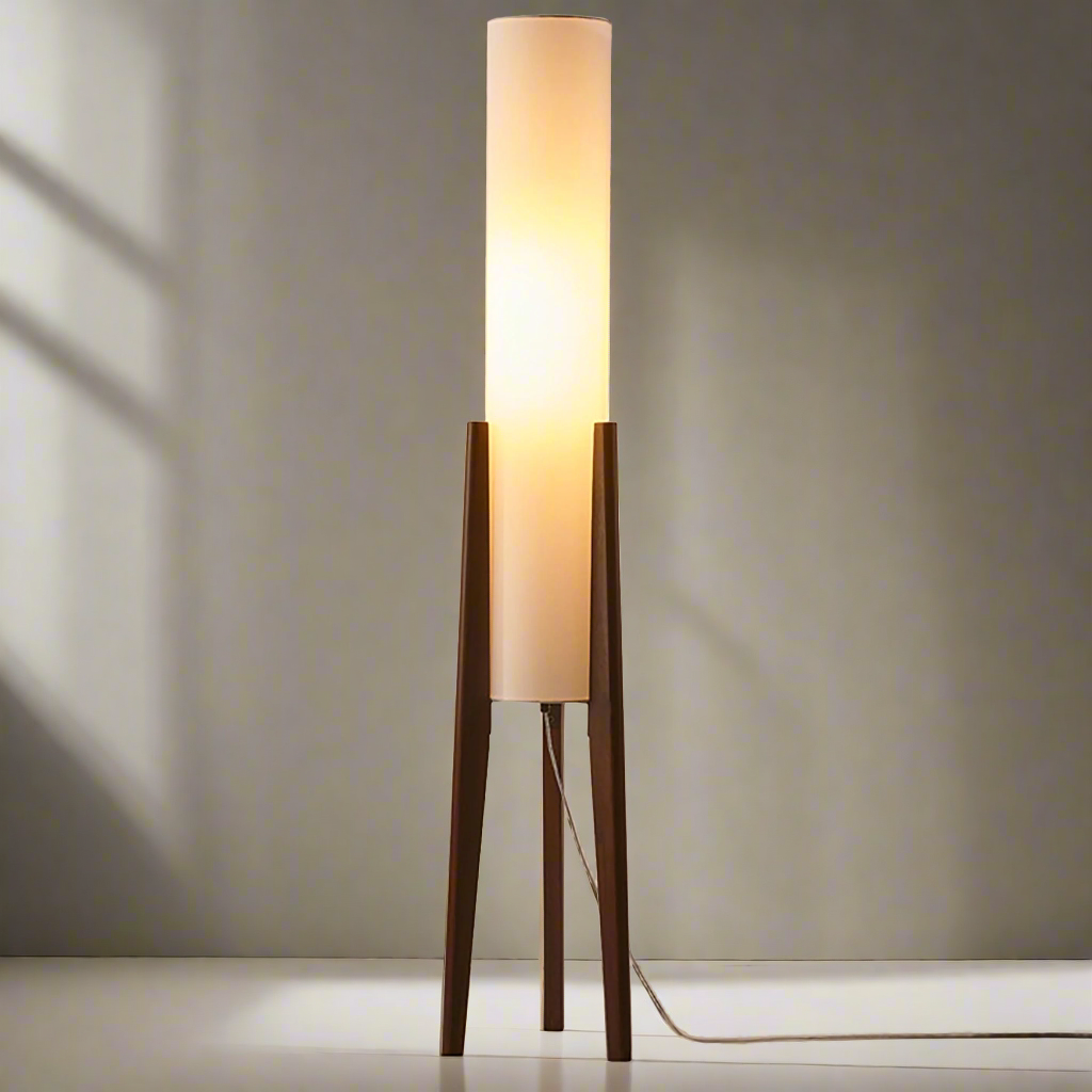 Floor Lamp in Solid Walnut Wood Art Lamp